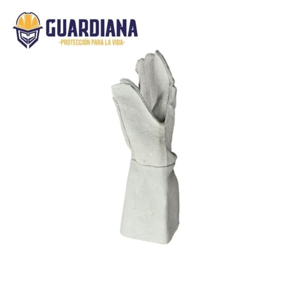 Guante carnaza reforzado gris largo