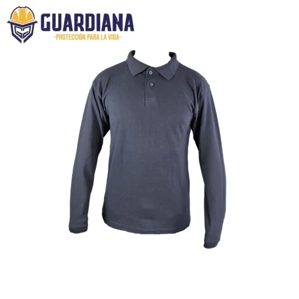 Polo Manga Larga Azul Oscuro